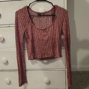 NWOT Wild Fable Size Medium Red Velvet Crop Top